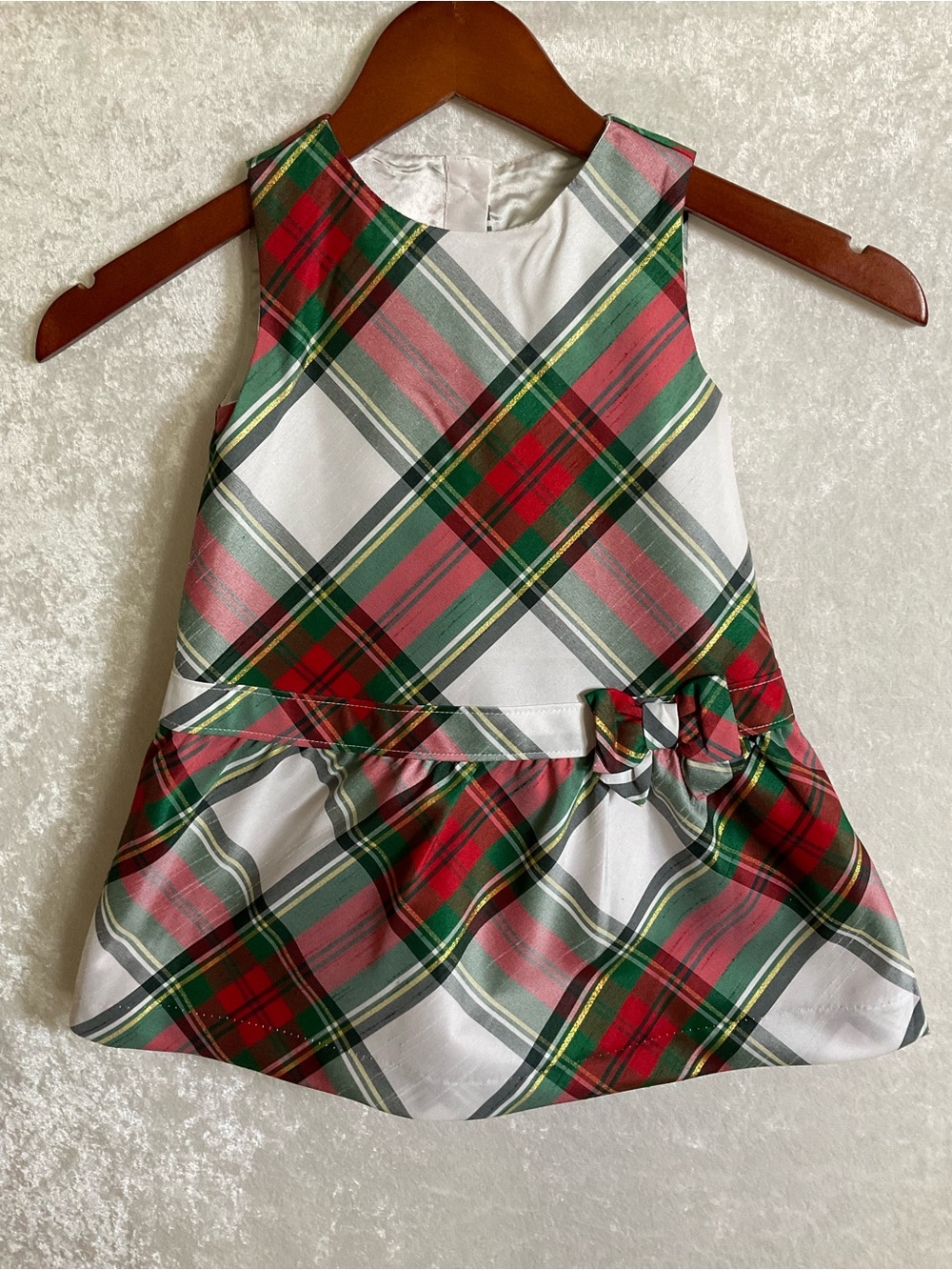 Gymboree Red, Green & White Plaid Sleeveless Holiday Dress